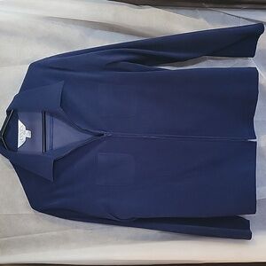 Casual Corner Annex Petite Blue Zip up Shirt Jacket, Size L
